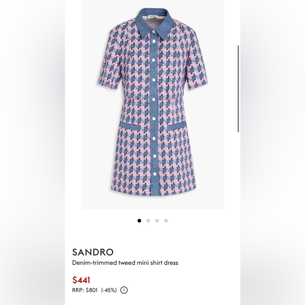 Sandro Amadora Denim Tweed Dress - Picture 12 of 12